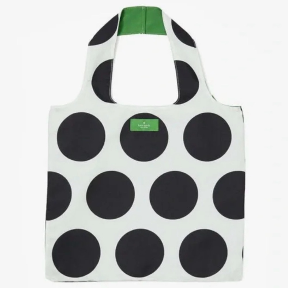 kate spade NIP! Reversible - Black & White Polka Dot /Green Tote Bag